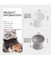 Ceramic Tilted Raised Cat Food and Water Bowl Set, Elevated Stress Free Feeding Pet Bowl Dish for Cats and Small Dogs, Protect Cat's Spine, White & Grey, Set of 2