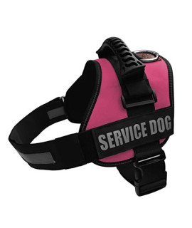 Albcorp Service Dog Vest Harness - Reflective - Woven Polyester Nylon, Comfy Mesh Padding, Extra Large, Pink