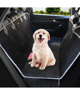Dog Car Seat Cover For Back Seat, Yagud 100% Waterproof, 600D Scratch Resistant And Nonslip Dog Seat Cover Protector, Washable, Quilted Pet Bench Cover For Suv, Truck & Sedan, Dark Black, 58 X 54
