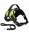 No Pull Dog Harness, Breathable Adjustable Comfort, Free Leash Included, For Small Medium Large Dog, Best For Training Walking Green Xs