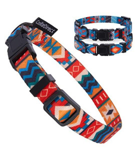 Collardirect Dog Collar For Small Medium Large Dogs Or Puppies, Cute Unique Design With A Quick Release Buckle, Tribal Ethnic Aztec Pattern, Adjustable Soft Nylon (Tribal, Neck Fit 14-18)