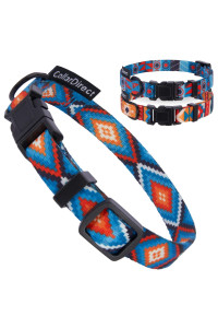 Collardirect Nylon Dog Collar With Metal Buckle Tribal Pattern Puppy Adjustable Collars For Small Dogs (Aztec, Neck Fit 7-11 With Plastic Buckle)