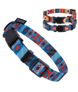 Collardirect Dog Collar For Small Medium Large Dogs Or Puppies, Cute Unique Design With A Quick Release Buckle, Tribal Ethnic Aztec Pattern, Adjustable Soft Nylon (Ethnic, Neck Fit 12-16)