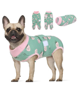 Koeson Dog Recovery Suit, Surgery Recovery Suit For Female Dogs Spayed Dog Cone Alternative After Surgery, Dog Post Surgery Suit Anti Licking & Biting Surgical Shirt With Pee Hole Strawberry 2Xl