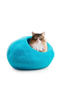 Woolygon Wool Cat Cave Bed Handcrafted from 100% Merino Wool, Eco-Friendly Felt Cat Cave for Indoor Cats and Kittens