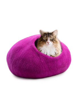 Woolygon Wool Cat Cave Bed Handcrafted from 100% Merino Wool, Eco-Friendly Felt Cat Cave for Indoor Cats and Kittens
