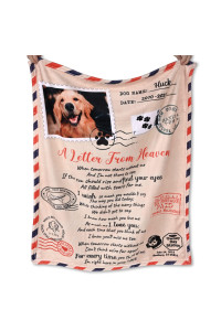 Niwaho A Letter From Heaven Pet Memorial Gifts Throw Blankets Personalized With Dog Pictures - Sympathy Poem When Tomorrow Starts Without Me - Pet Loss Gifts For Grieving Pet Owners