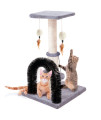 Eacard Cat Scratching Post,Cat Scratchers For Indoor Cats, 256 Inch Scratch Post With Arch Self Groomer Brush And Hanging Balls For Large Cats