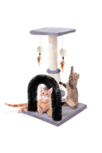 Eacard Cat Scratching Post,Cat Scratchers For Indoor Cats, 256 Inch Scratch Post With Arch Self Groomer Brush And Hanging Balls For Large Cats