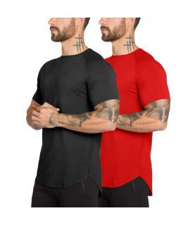 Mens Gym Workout Slim Fit Short Sleeve T-Shirt Cotton Performance Athletic Shirts Running Fitness Tee(Sordbk S)