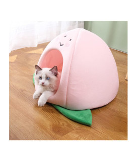 SSDHUA Cat Nest Peach Apple Zongzi Shaped Cat Sofa Bed Cute and Comfortable Pet Cat House Removable Nest Cushion Indoor Multifunctional Decorative Pet Bed Suitable for Small Cats and Dogs (Peach,L)