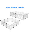 Wistore Pet Playpen, Small Animal Cage Indoor Portable Metal Wire Yard Fence for Small Animals, Guinea Pigs, Rabbits Kennel Crate Fence Tent, Black, PP04