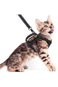 nanappice Tactical Cat Harness and Leash for Walking Esacpe Proof,Adjustable Soft Mesh Large Cat Vest with Rubber Handle Easy to Control,Molle Pathes