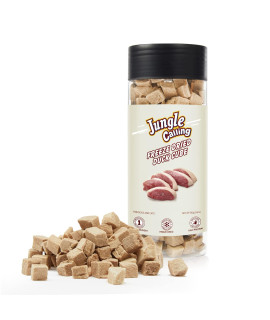 Jungle Calling Freeze Dried Duck Cube Dog and Cat Treats, Single Ingredient, High Protein and Low Fat Chewy Snacks, 2.8 oz