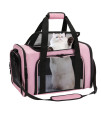 Cat Carrier, Zbrivier Dog Carrier Airline Approved Pet Carrier For Cat, Durable Dog Carriers For Small Dogs Medium Cats, Soft Cat Carrier With Upgrade Lockable Zippers And Fleece Pad- Medium, Pink