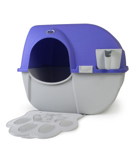 Omega Paw Roll 'n Clean Self Cleaning Cat and Kitten Litter Box with 16 x 13 x 0.30 Inches Cleaning Litter Box Mat for Cats, Clean Floor, and Carpet