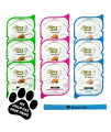 Fancy Feast Petites Variety in Gravy Bundle | 3 Flavors, (3) Each: Ocean Whitefish Tomato, Seared Salmon Spinach, Grilled Chicken Rice (2.8 Ounces) | Plus Mesh Kitty Toy and Car Paw Magnet!