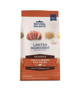 Natural Balance Limited Ingredient Reserve Duck & Brown Rice Recipe | Adult Dry Dog Food | 22-lb. Bag