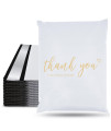 Jinruikj Thank You Poly Mailer 50 Pcs Shipping Bags White Envelopes With Self Adhesive, Waterproof And Tear-Proof Postal Bags, Chic Packaging Bags For Small Business, 145X19 Inches, Bulk