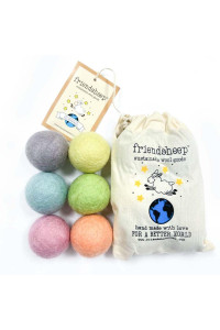 Friendsheep Eco Wool Pet Toy Ball - Cat, Ferret, Small Dog - Fair Trade, Handmade in Nepal, Eco-Friendly - 100% Wool, 6-Pack (Balls x6, Fairy Dust)