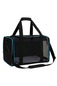 Zbrivier Cat Carrier, Soft Dog Carrier Airline Approved With Fleece Pad, Durable Tsa Approved Pet Carrier With Locking Zipper And Name Card For Small Dogs And Medium Cats Up To 15 Lbs( Medium, Black)