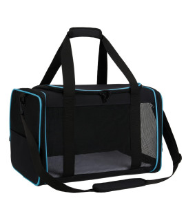 Zbrivier Cat Carrier, Soft Dog Carrier Airline Approved With Fleece Pad, Durable Tsa Approved Pet Carrier With Locking Zipper And Name Card For Small Dogs And Medium Cats Up To 15 Lbs( Medium, Black)