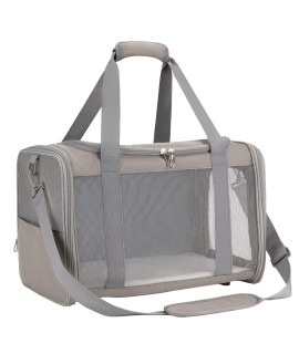 Cat Carrier For Small Cats Under 15, Soft Pet Carrier Airline Approved Dog Carrier For Small Dog With Lockable Zipper, Soft Side Cat Carriers Small Dog Carriers Airline Approved ( Medium, Grey)