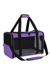 Zbrivier Dog Carrier Tsa Approved Pet Carrier For Cat Travel Carrier With Locking Zippers Soft Cat Carrier For Medium Cat And Small Dog Carrier Airline Approved For Pet Under 15 Lbs( Medium, Purple)