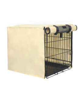 POP DUCK Dog Crate Cover Durable Pet Kennel Cover Fit for 24 30 36 42 48 Inch Wire Dog Crate, Beige, 30