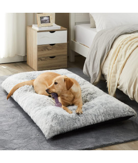 WNPETHOME Washable Dog Beds for Large Dogs, Crate Dog Bed C-2 with Removable Cover, Plush Dog Crate Bed Mat for Sleeping & Ease Anxiety, Fluffy Kennel Pad for Large, Medium Dogs