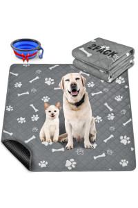 Homagico 2 Pack Washable Pee Pads For Dogs, 48 X 60 Extra Large Non-Slip Puppy Dog Pee Pads, Highly Absorbent Reusable Potty Pads, Waterproof Dog Mat Pet Training Pads For Playpen, Crate, Cage