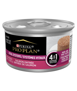 Purina Pro Plan Vital Systems Salmon Wet Cat Food Pate 4-In-1 Brain Kidney Digestive And Immune Formula - (24) 3 Oz. Cans