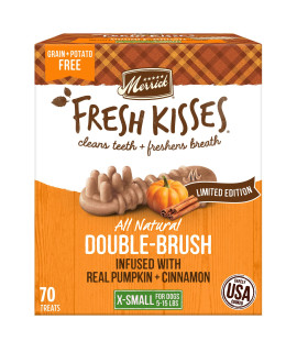 Merrick Fresh Kisses Oral Care Dental Dog Treats For Dogs Extra Small Dogs 5-15 Lbs