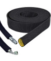 Electriduct 35 Hydraulic Hose Burst Protection Sleeving Nylon Hose Guard Protector Sleeve - 10 Feet - Black With Yellow Inner Liner