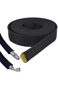 Electriduct 35 Hydraulic Hose Burst Protection Sleeving Nylon Hose Guard Protector Sleeve - 10 Feet - Black With Yellow Inner Liner