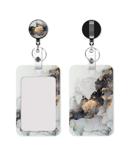 Retractable Badge Holder, With Carabiner Scroll Clip And Keychain, Vertical Id Card Badge Holder, Cute And Fashionable Design Snow Leopard, Badge Holder For Office, Nurse, Teacher (Colour G)