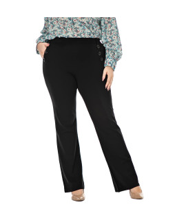 Stretch Dress Pants Plus Size For Women Wrinkle-Free Office Pant With Pocket High Waist Work Casual Pant 3Xl-1