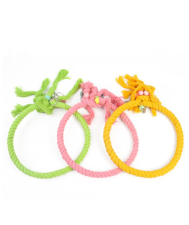 Yolispa Cotton Rope Ring Toy Parrot Hanging Cage Swing Toy For Parrot Budgie Parakeet Cage Perch Stand