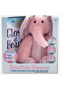 Soothie Sleeve Plush Comforts With Parents Scent Pediatrician Designed (Fussy,Crying Baby Or Childseparation Anxiety, Shower, Hospital, Nicu Gift Set Transitional Object,Lovey), Emmy The Elephant