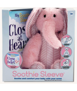 Soothie Sleeve Plush Comforts With Parents Scent Pediatrician Designed (Fussy,Crying Baby Or Childseparation Anxiety, Shower, Hospital, Nicu Gift Set Transitional Object,Lovey), Emmy The Elephant