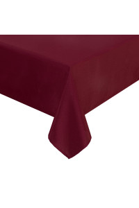 Mysky Home Table Cloth 60X84 Inch Burgundy Tablecloth For 4 Foot Table Washable Polyester Rectangle Tablecloth For Buffet Table, Parties, Holiday Dinner, Wedding