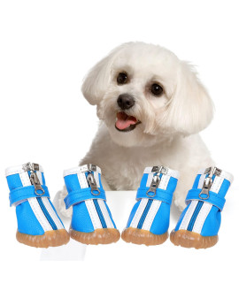 Aofitee Dog Shoes Small Dog Boots, Waterproof Dog Shoes For Small Dogs, Outdoor Dog Booties With Anti-Slip Sole And Zipper, Dog Shoes For Hot Pavement Durable Pet Paw Protector