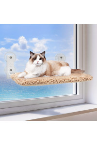 Zoratoo Cordless Foldable Cat Window Perch With Metal Frame And Reversible Cover For Indoor Cats, Two Types Of Installation Cat Hammock With Anchorsscrews For Wall And 4 Suction Cups For Window(M)