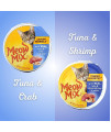 Meow Mix Wet Cat Food Variety Bundle | 6 Flavors, (2) Cups Each: Tuna Shrimp, Salmon Ocean Fish, Tuna Crab, Chicken & Liver, Chicken Beef, and Turkey & Giblets (2.75 OZ.) | Plus Kitty Toy and Magnet!