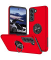 Zoeii For S21 Fe 5G Case For Galaxy S21 Fe Case Heavy Duty Drop Resistant With Ring Holder Phone Case For Samsung Galaxy S21 Fe Phone Case Red