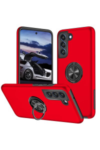 Zoeii For S21 Fe 5G Case For Galaxy S21 Fe Case Heavy Duty Drop Resistant With Ring Holder Phone Case For Samsung Galaxy S21 Fe Phone Case Red