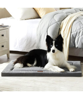 WESTERN HOME Dog Beds for Small, Medium, Large Dogs, Dog Crate Pad Mat with Soft Warm Plush, Anti-Slip Washable Thin Kennel Pad Mattress for Pets Sleeping