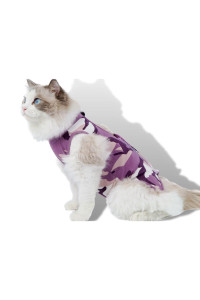 Torjoy New Professional Cat Recovery Suit After Surgery As E-Collar Alternative, Kitten Recovery Suit For Spay To Cover Abdominal Wounds, Camouflage Cat Apparel Anti-Licking Cat Onesie