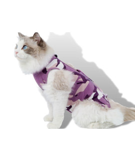 Torjoy New Professional Cat Recovery Suit After Surgery As E-Collar Alternative, Kitten Recovery Suit For Spay To Cover Abdominal Wounds, Camouflage Cat Apparel Anti-Licking Cat Onesie