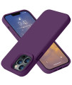 Vooii Compatible With Iphone 12 Pro Max Case, Soft Liquid Silicone Full Body Protective Slim Case With Anti-Scratch Microfiber Lining] Camera Protective] Support Wireless Charging] - Grape
